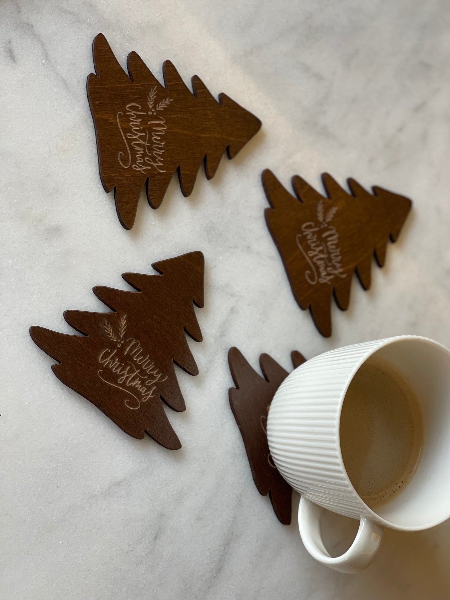 4-in-1 Christmas Trees Coasters