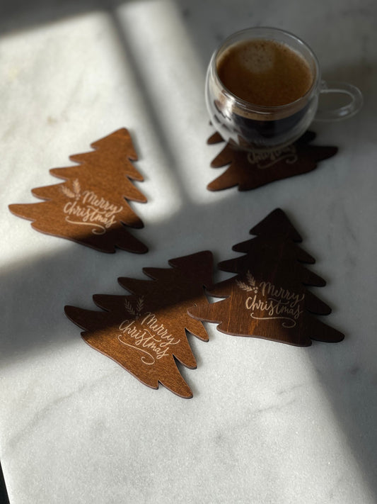 4-in-1 Christmas Trees Coasters