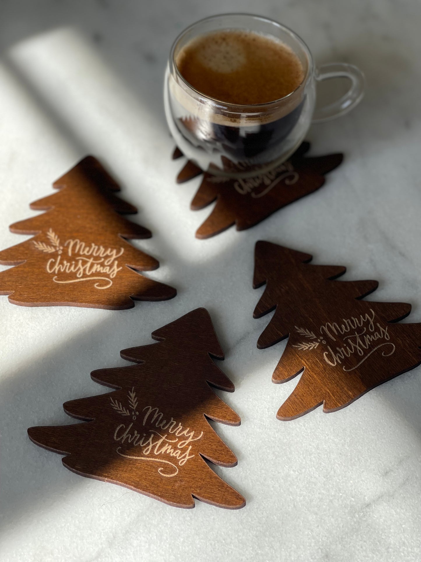 4-in-1 Christmas Trees Coasters