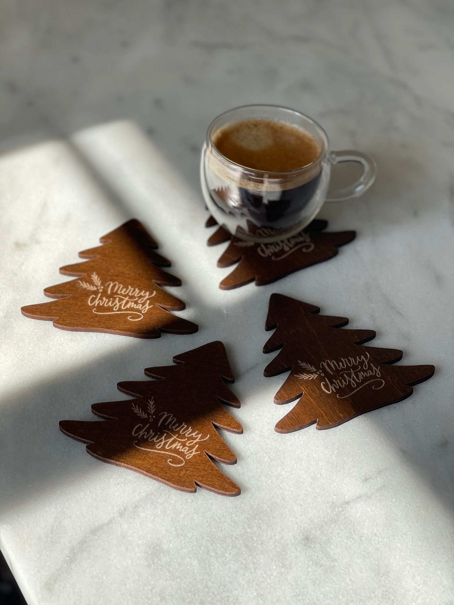 4-in-1 Christmas Trees Coasters