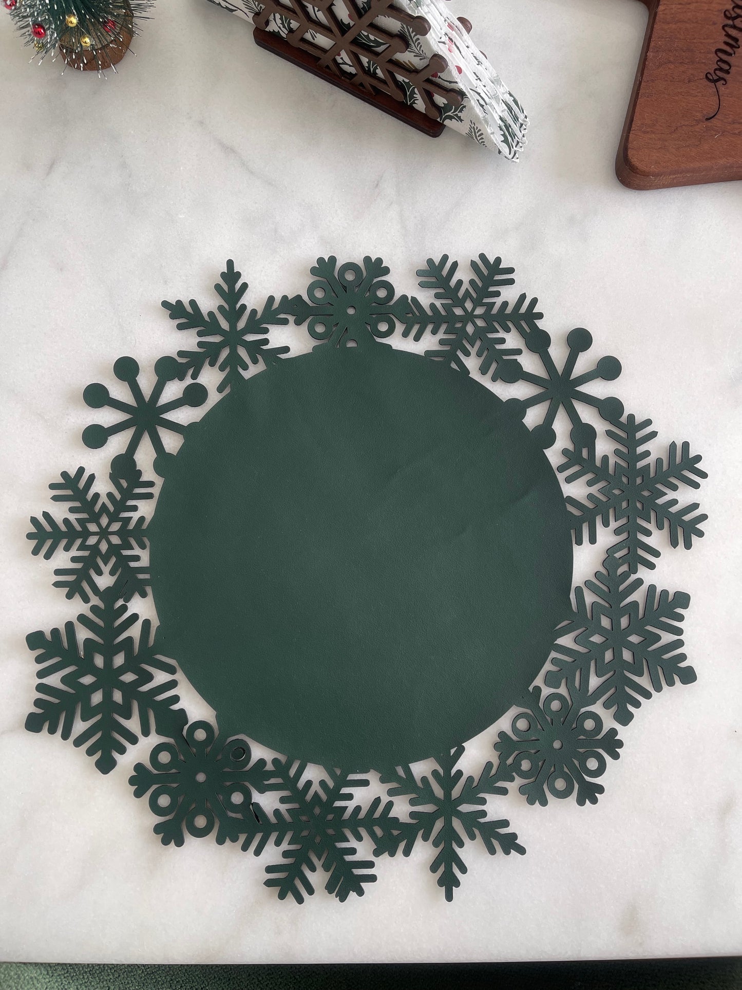 Leather Snowflake Sparkle Placemats