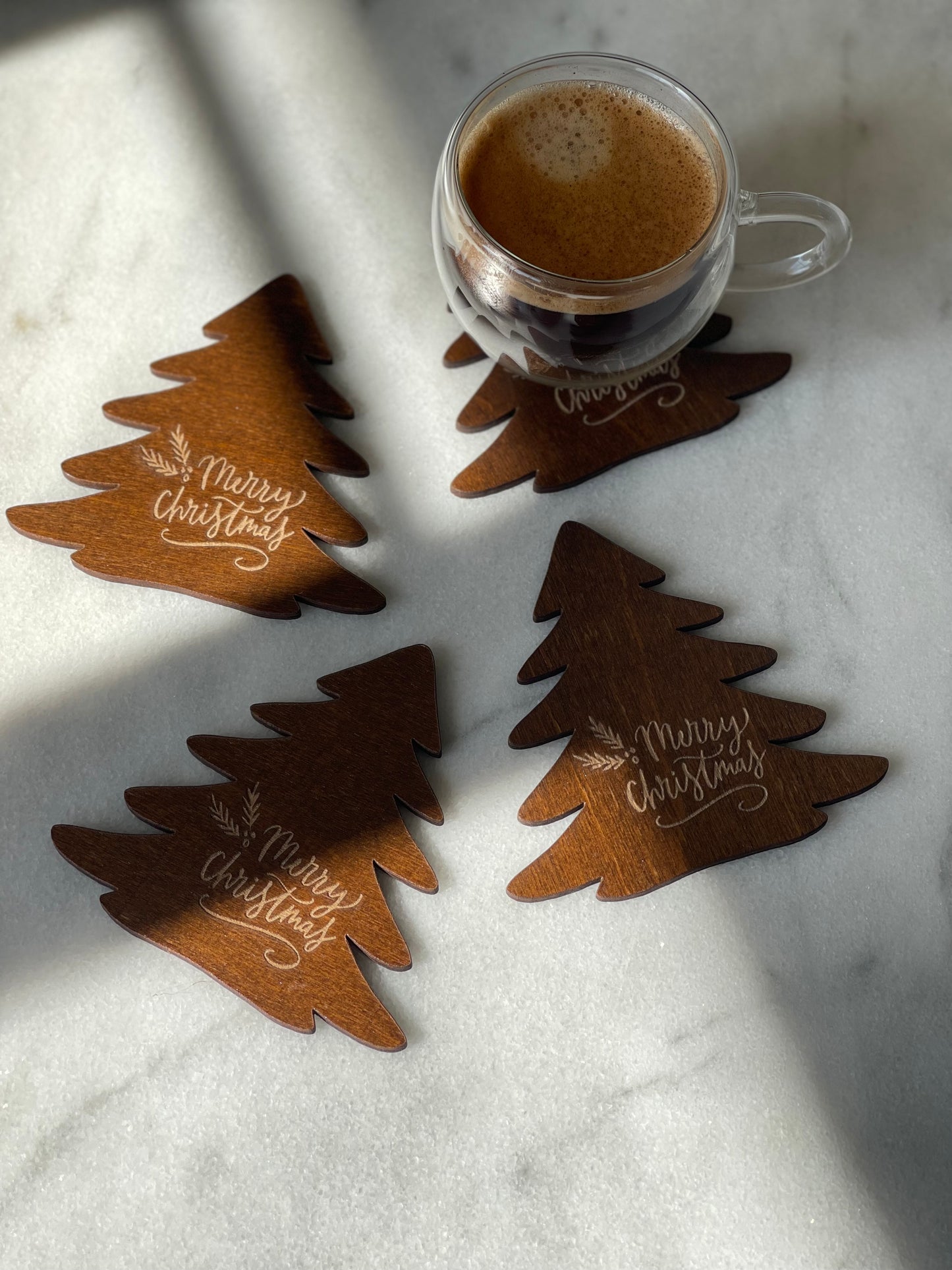 4-in-1 Christmas Trees Coasters