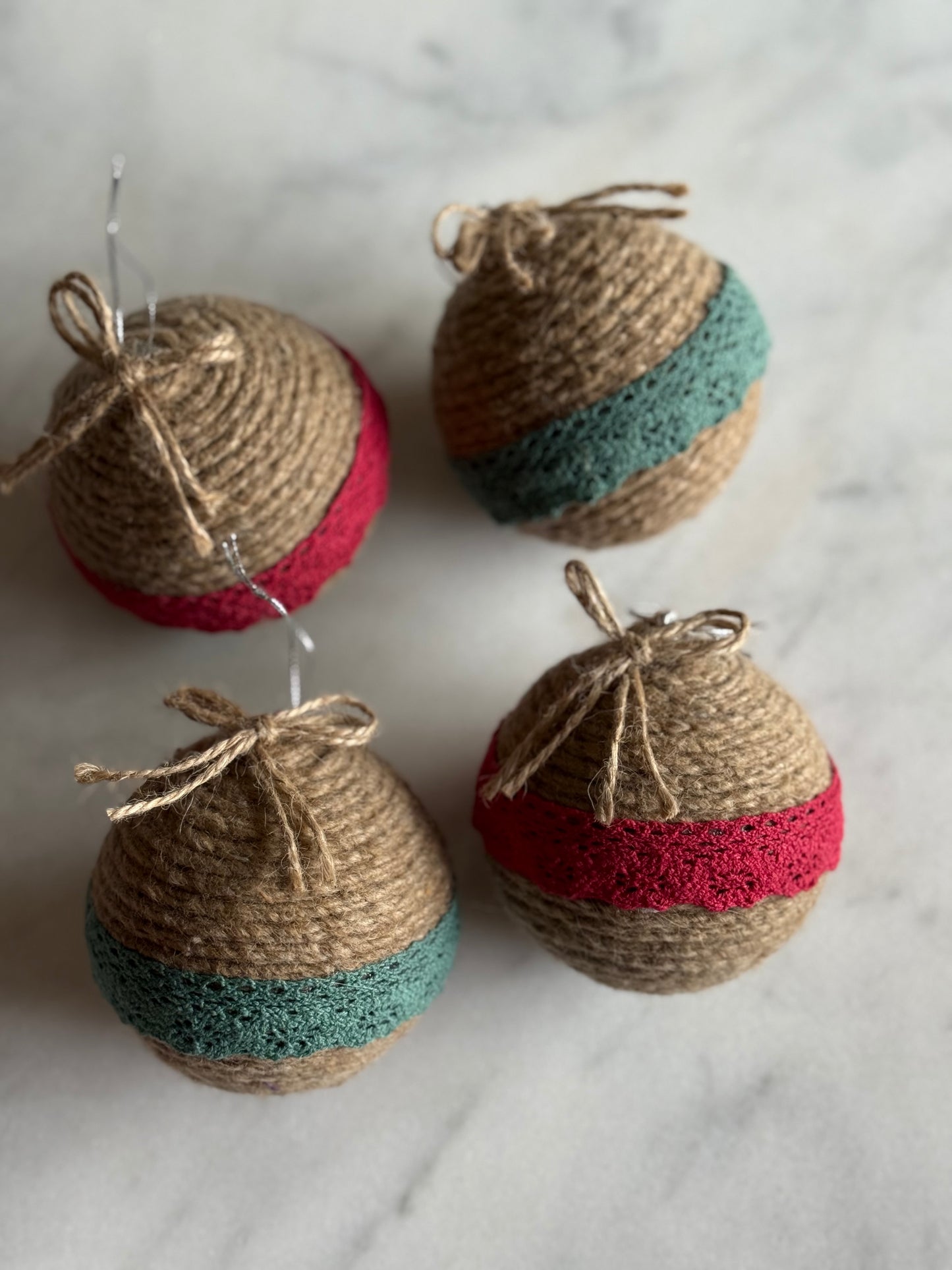 Lace & Jute Christmas Baubles