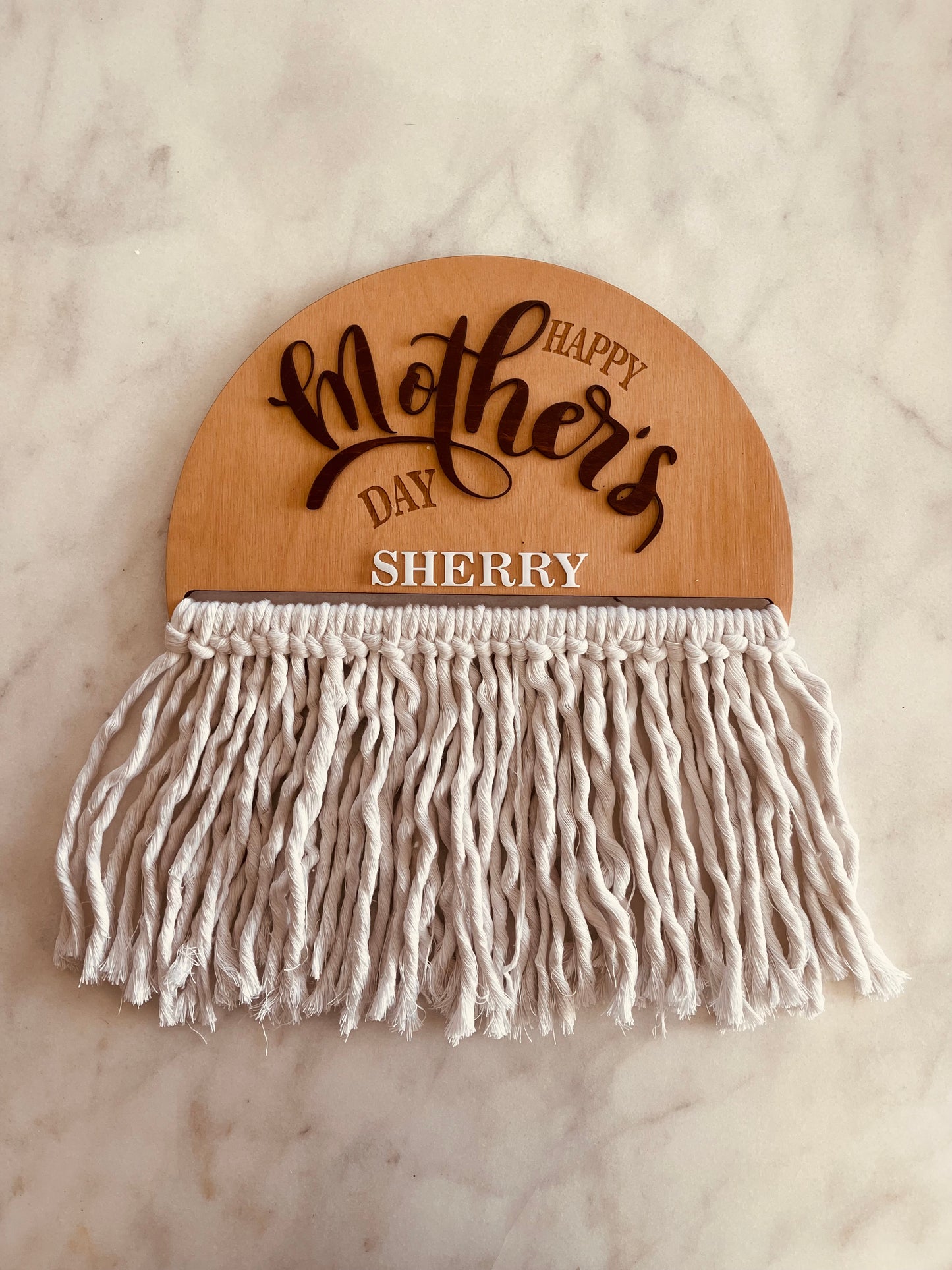 Fringed MOM Hanging