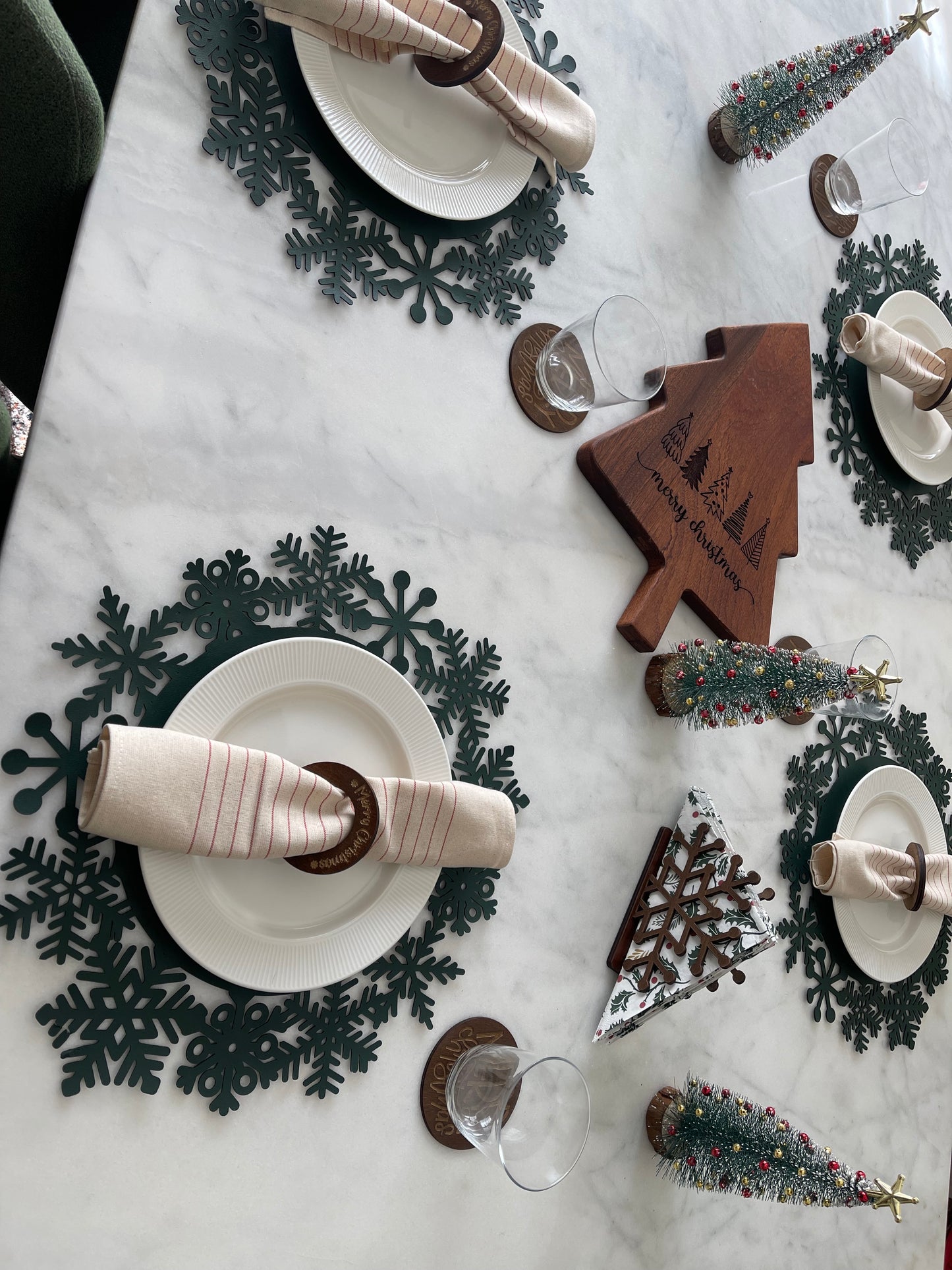 Leather Snowflake Sparkle Placemats