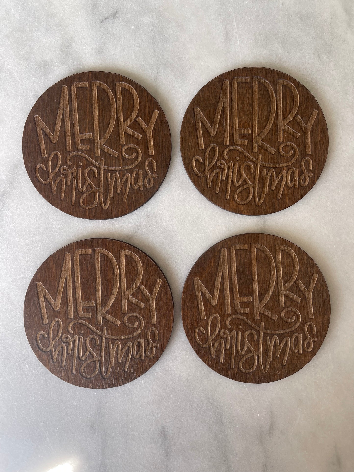 Round Christmas Coasters