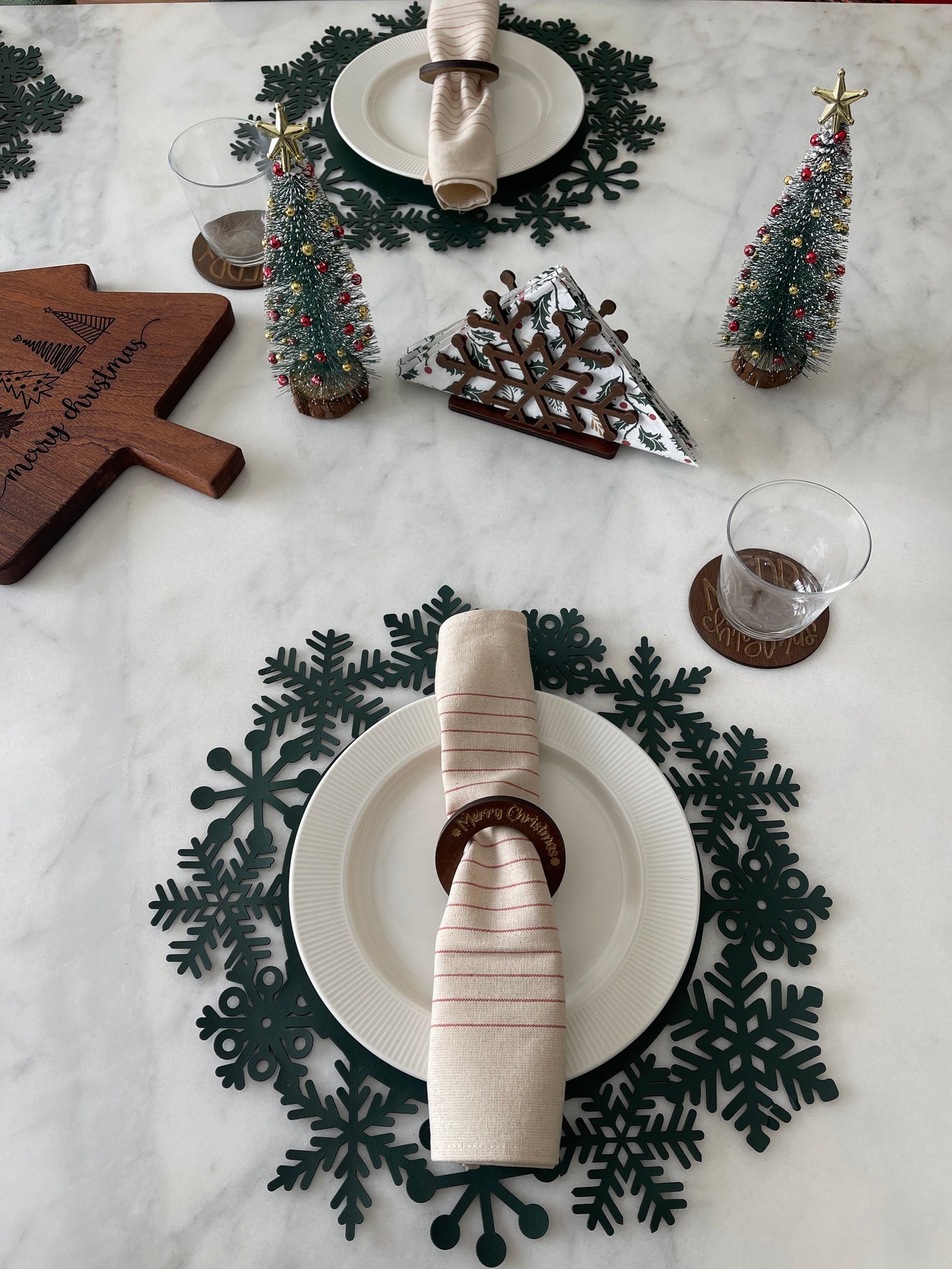 Leather Snowflake Sparkle Placemats