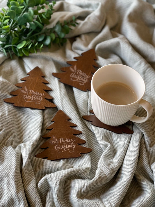 4-in-1 Christmas Trees Coasters