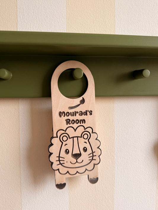 Little Safari Door Sign – Personalized Wooden Door Hanger