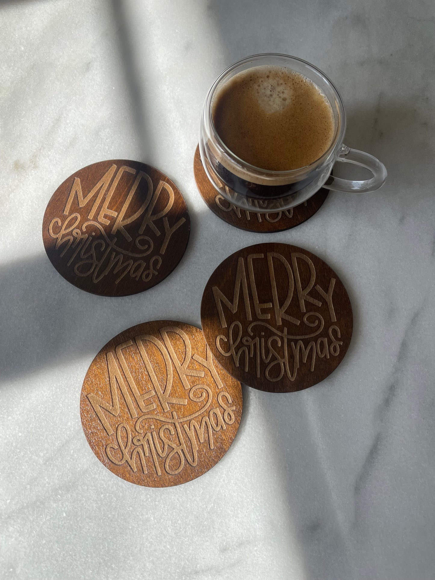 Round Christmas Coasters