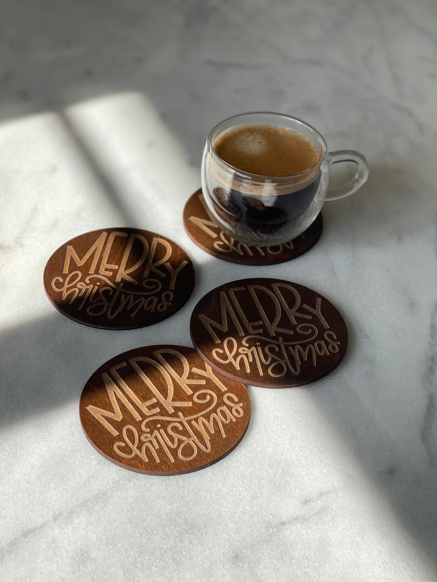 Round Christmas Coasters