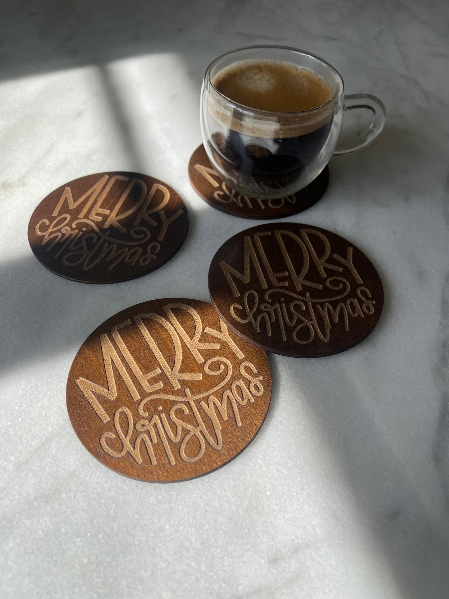 Round Christmas Coasters