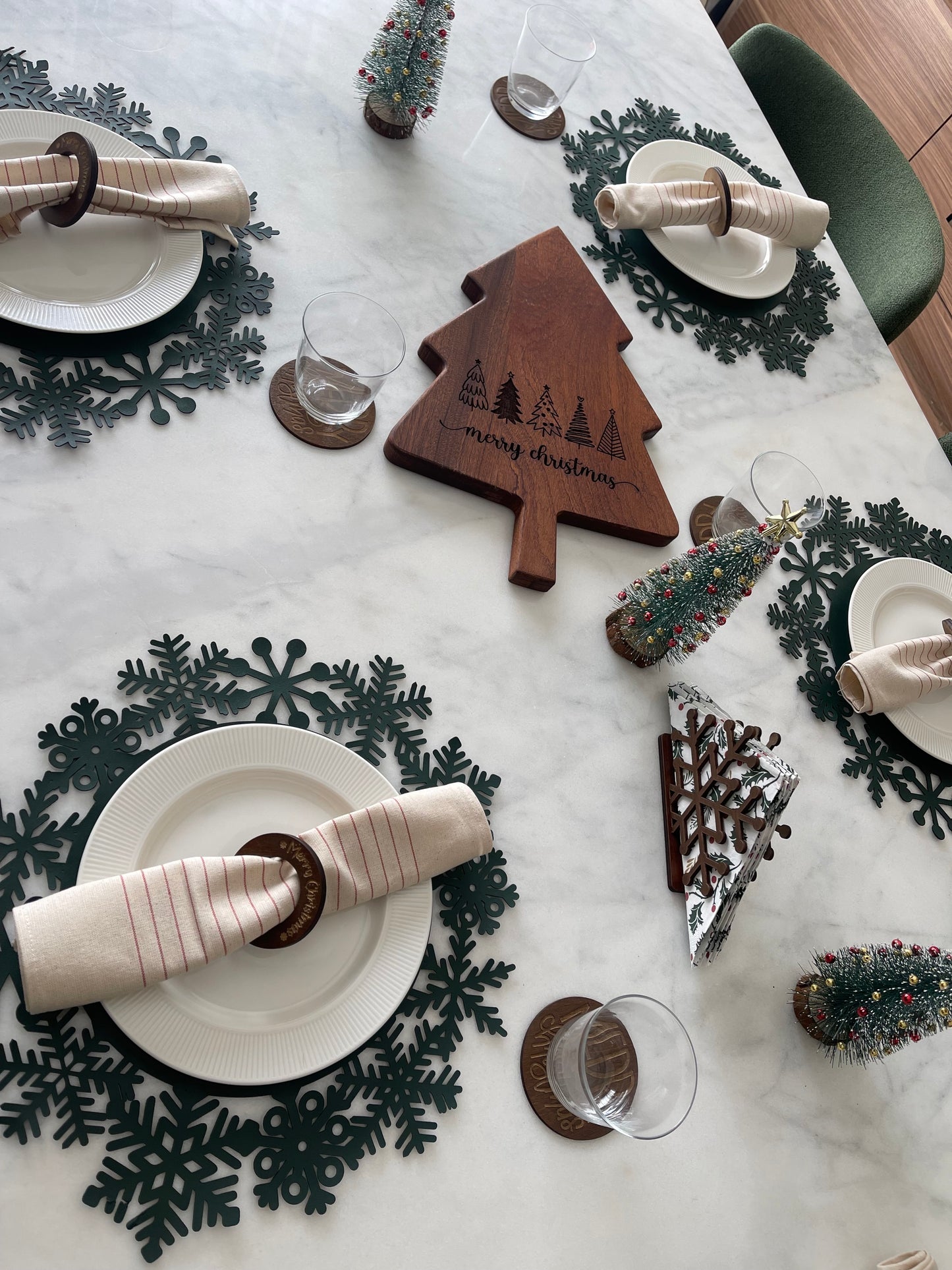 Leather Snowflake Sparkle Placemats