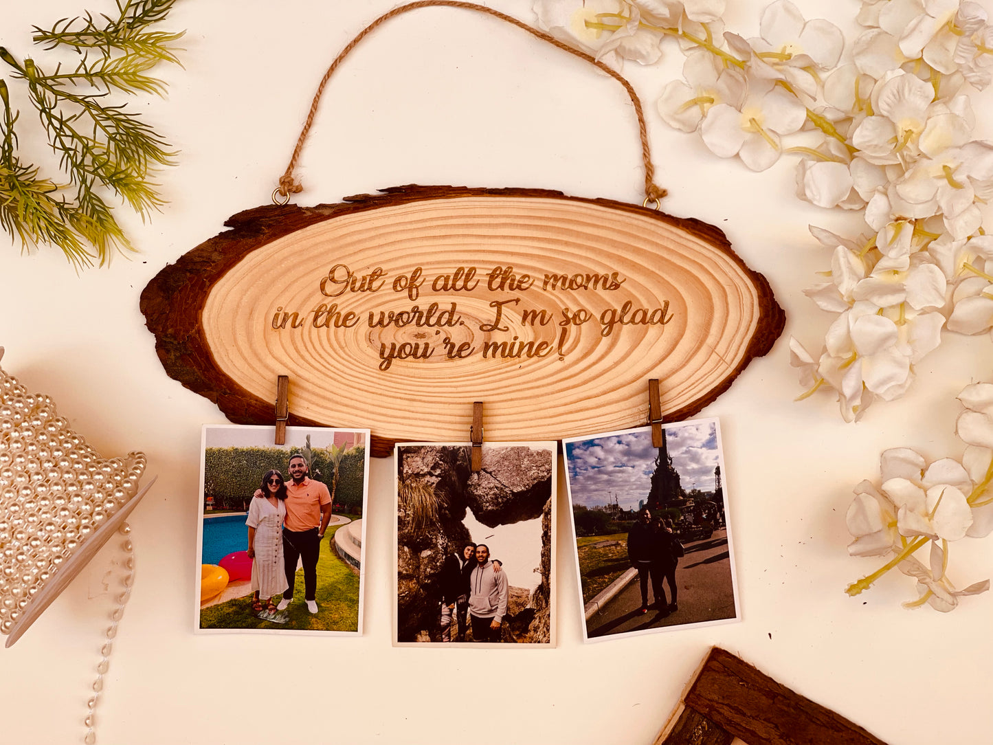 Words for Mom on Tree Slice